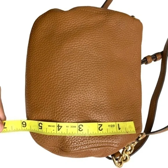 Michael kors brown leather mini flap crossbody bag so cute!